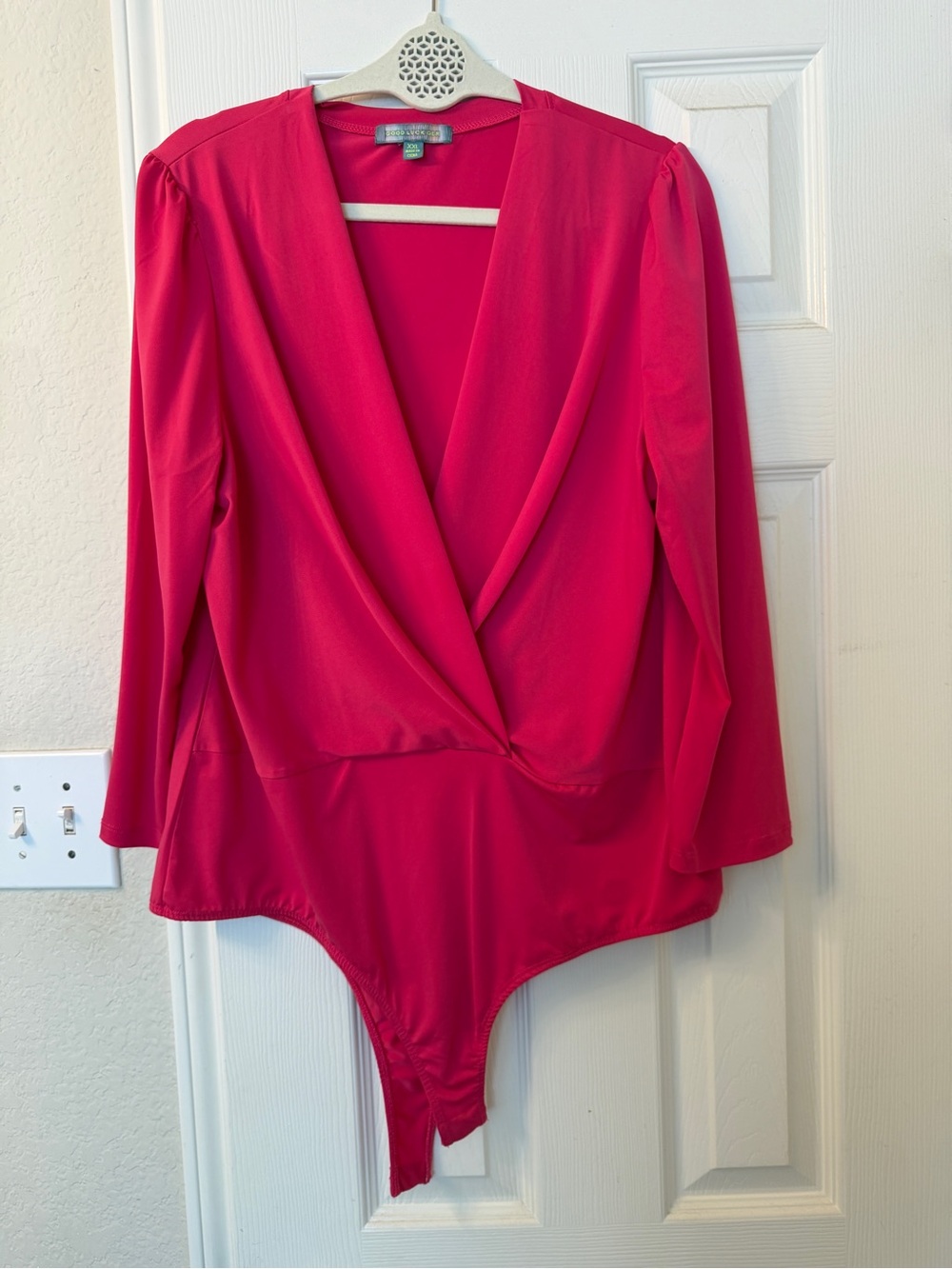 Girls' Bright Pink Long Sleeve One-Piece Bodysuit
